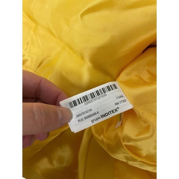 Zara Womens Blazer M Yellow Double Breasted Tuxedo Polyester Jacket 2665/797 NWT - Picture 7 of 16